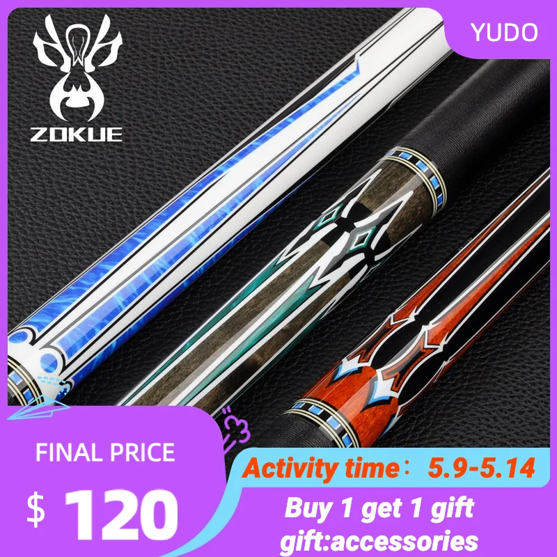 

Бильярдный Кий ZOKUE, профессиональный кий для игры в бильярд, 12,75 мм, с кленовым валом, с радиальным штифтом, регулируемой длиной 160 см