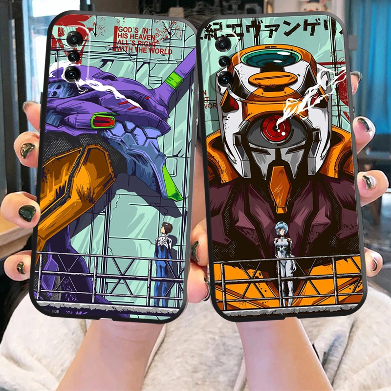 

EVANGELION Anime Phone Case For Xiaomi Note 10 Pro Lite 10S 10 Pro Lite TPU Black Carcasa Protective Coque Soft Back