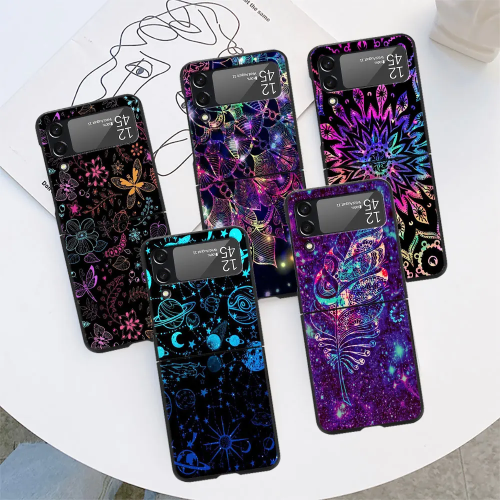 

Цветной акварельный чехол «Ловец снов» для Samsung Galaxy Z Flip 3 4 5G Flip4 Flip3, черный жесткий чехол для телефона из поликарбоната Zflip3 Zflip4
