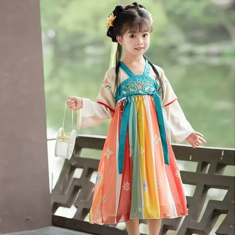 

Hanfu Japanese and Korean Girls Dress Cute Children's Photography Spring Christmas DressRetro Children's Costume Photo Clothes