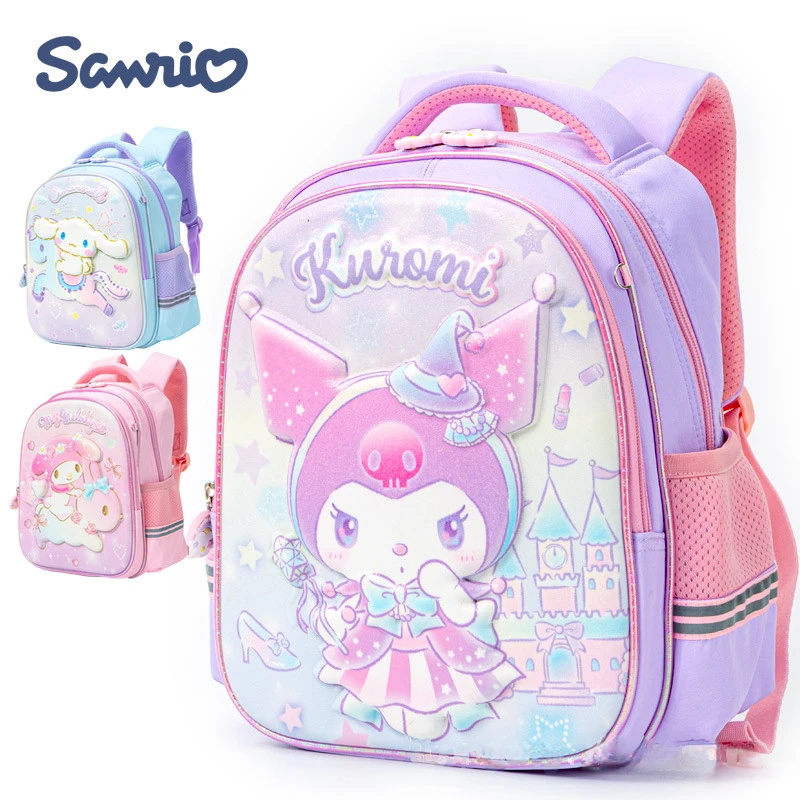 

Sanrio My Melody Kuromi Cinnamoroll Shoulders Backpack Girls Cute School Bag Anime Characters Children's Kindergarten Schoolbag