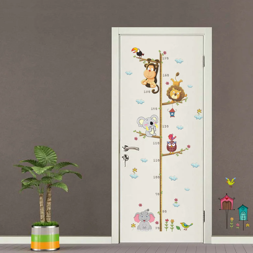 

Wall Height Sticker Chart Kids Decals Decal Measurement Animal Kindergarten Baby Nursery Decoration Kid Cartoon Removable Growth