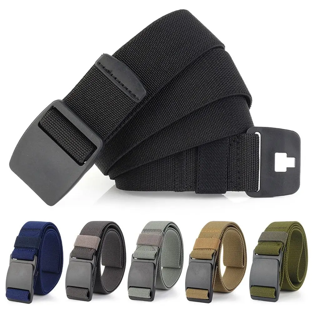 Outdoor Vintage Tactical Casual Nylon Braided Belt Plastic Buckle Waistband Canvas Strap Weave Waist Band