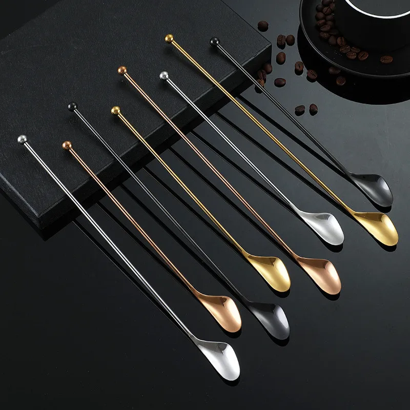 304 Stainless Steel Long Handle Bar Spoon Double Head Bartender Cocktail Swizzle Sticks Stirring Rod Stick Kitchen Accessories