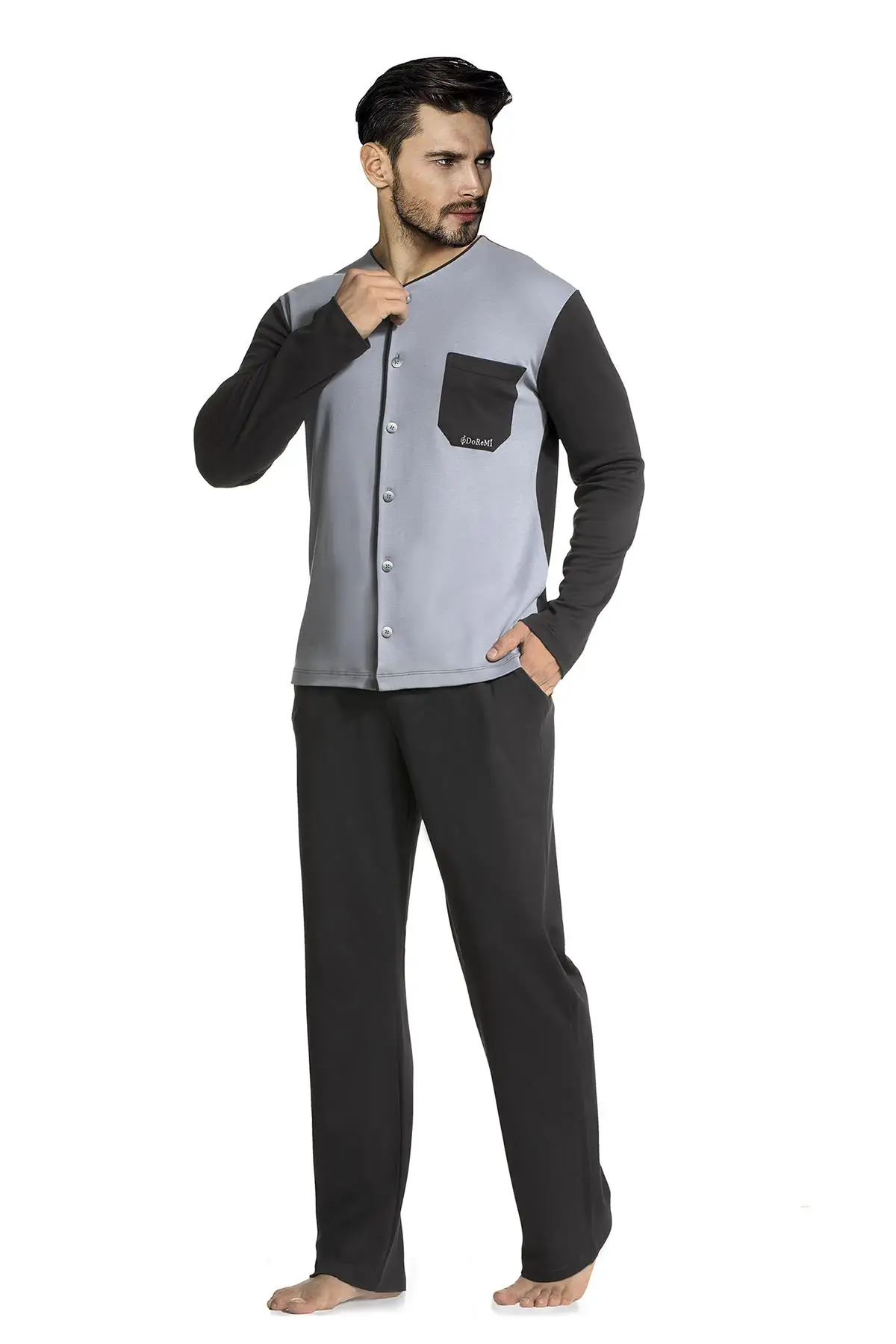 %100 Premium Cotton 2 Pieces Sleepwear Set for Men - Nightgowns Pyjamas Sleepshirts Homewear Nightdress TopNight Wear Pajamas