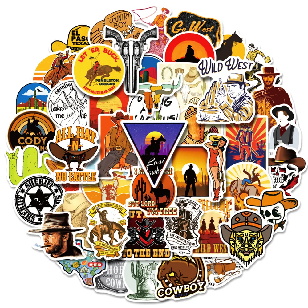 

10/30/50PCS Cartoon Western Cowboy Dusk Redemption Personality Graffiti Sticker Luggage Refrigerator Laptop Computer Wholesale