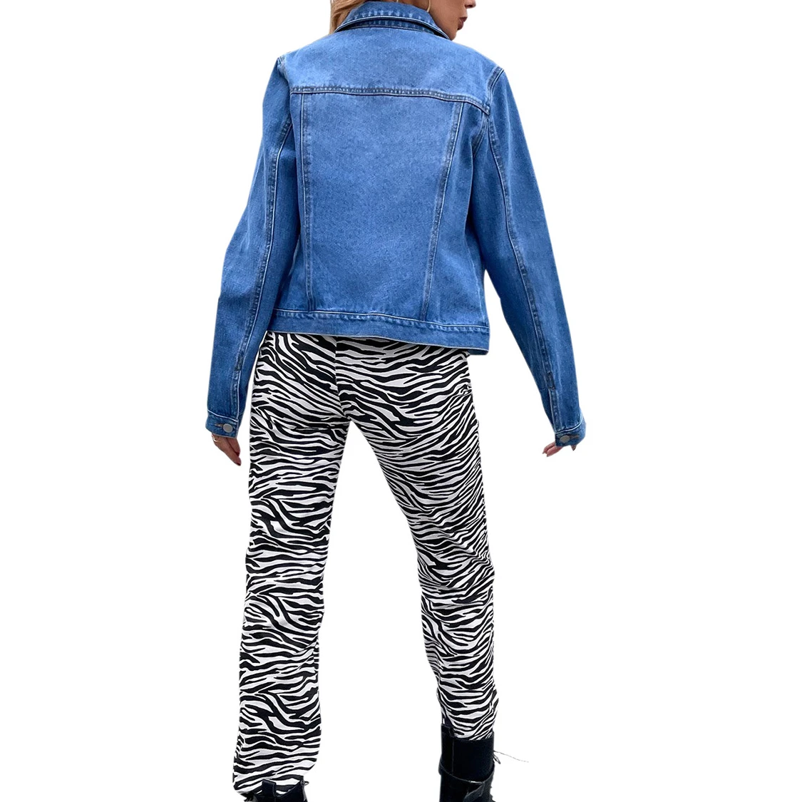 Женское джинсовое пальто однобортный Кардиган однотонные куртки с длинным