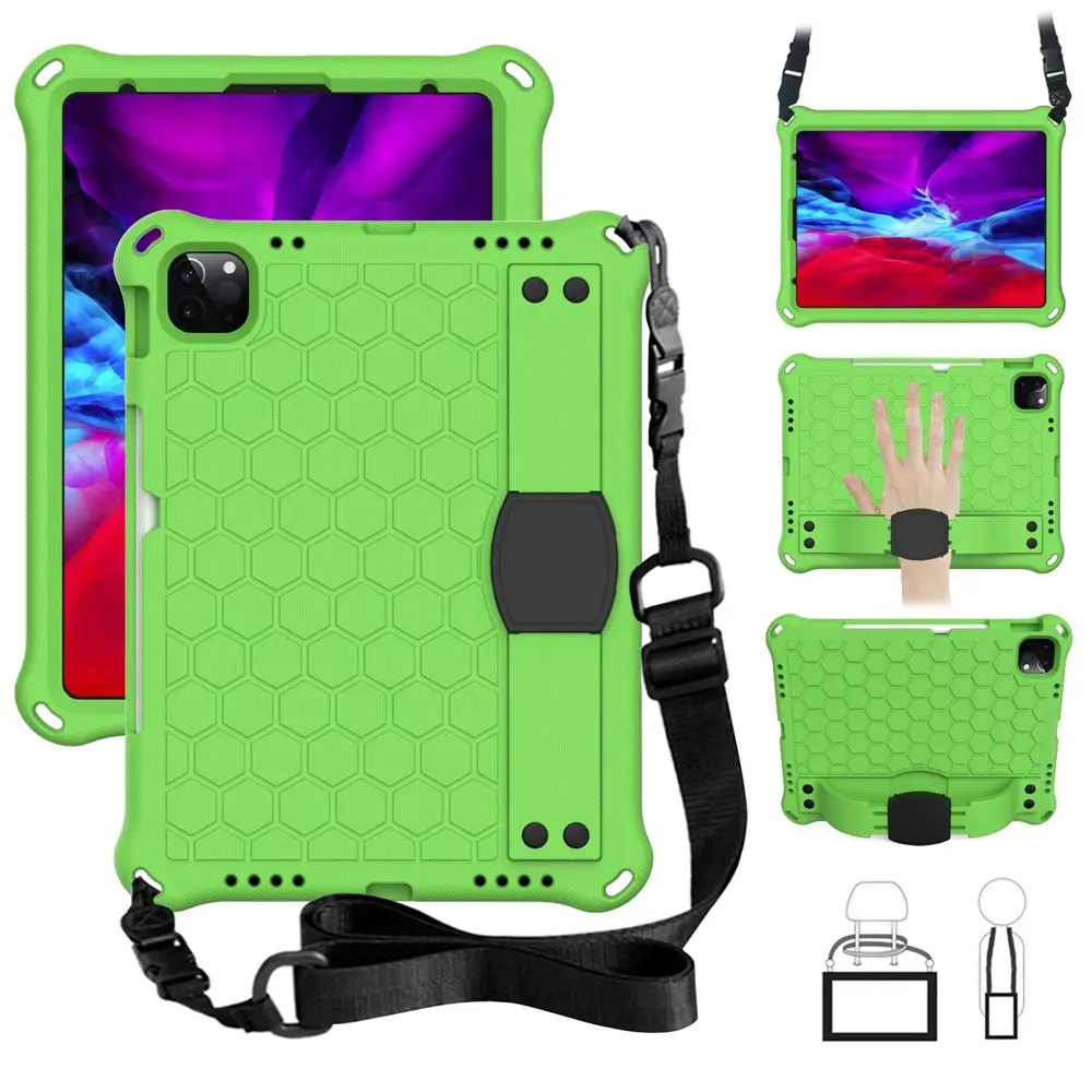 

For Ipad Air 4 10.9 Inch Case with Strap EVA Materials Tablet Cover Bracket Function for Ipad Pro 11 Case for Kids Funda+Pen