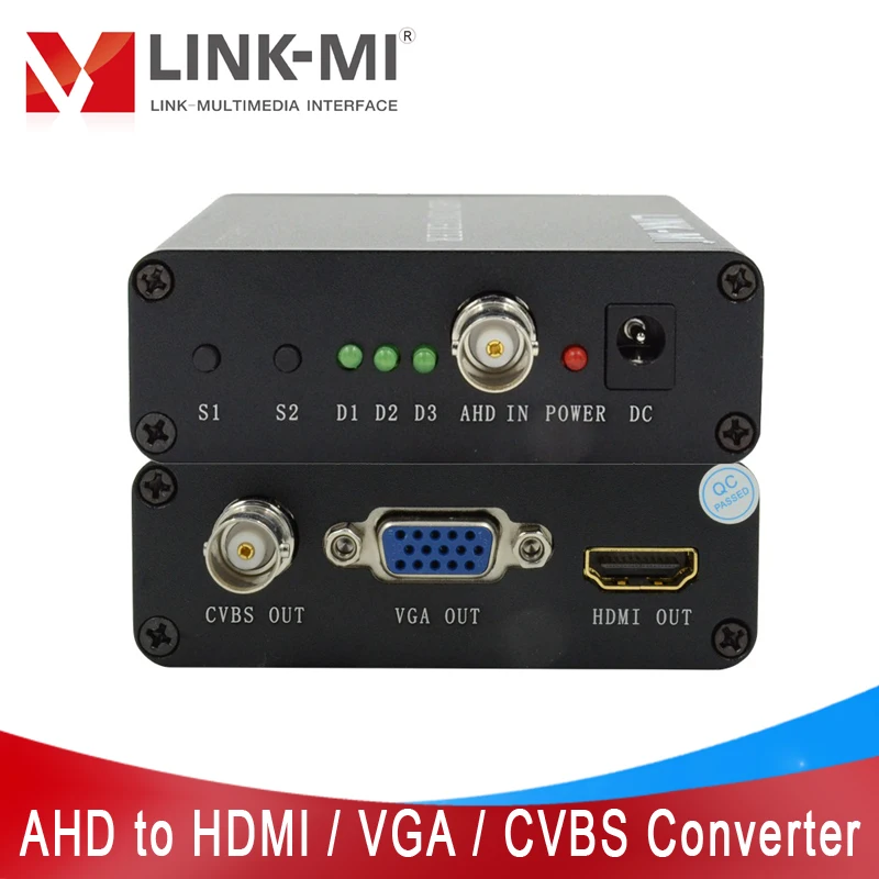 LINK-MI AHD-HDMI/VGA/CVBS преобразователь 1080P видео AHD сигнал до 500 метра HDMI 1,4 аудио и изображение выход BNC в HDMI