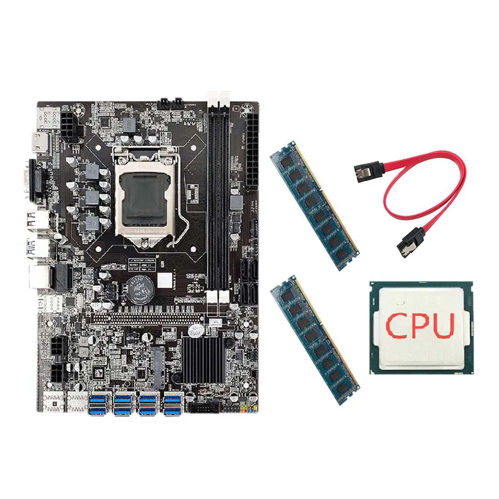 

1 Set Mining Device Effective Computer Part Desktops Fitting Computers Accessories DDR3 Random CPU B75 Main Board for PC
