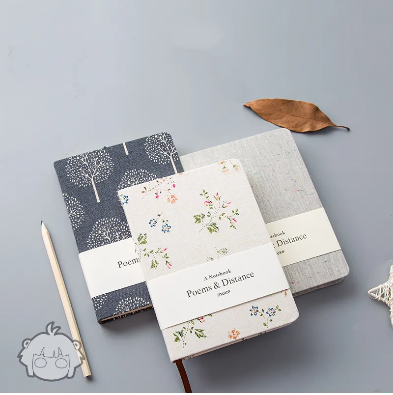 

128 Sheets A5 A6 Blank Grid Line Canvas Vintage Retro Flower Notebook Monthly Weekly Daily Planner Study Work Agenda Stationery