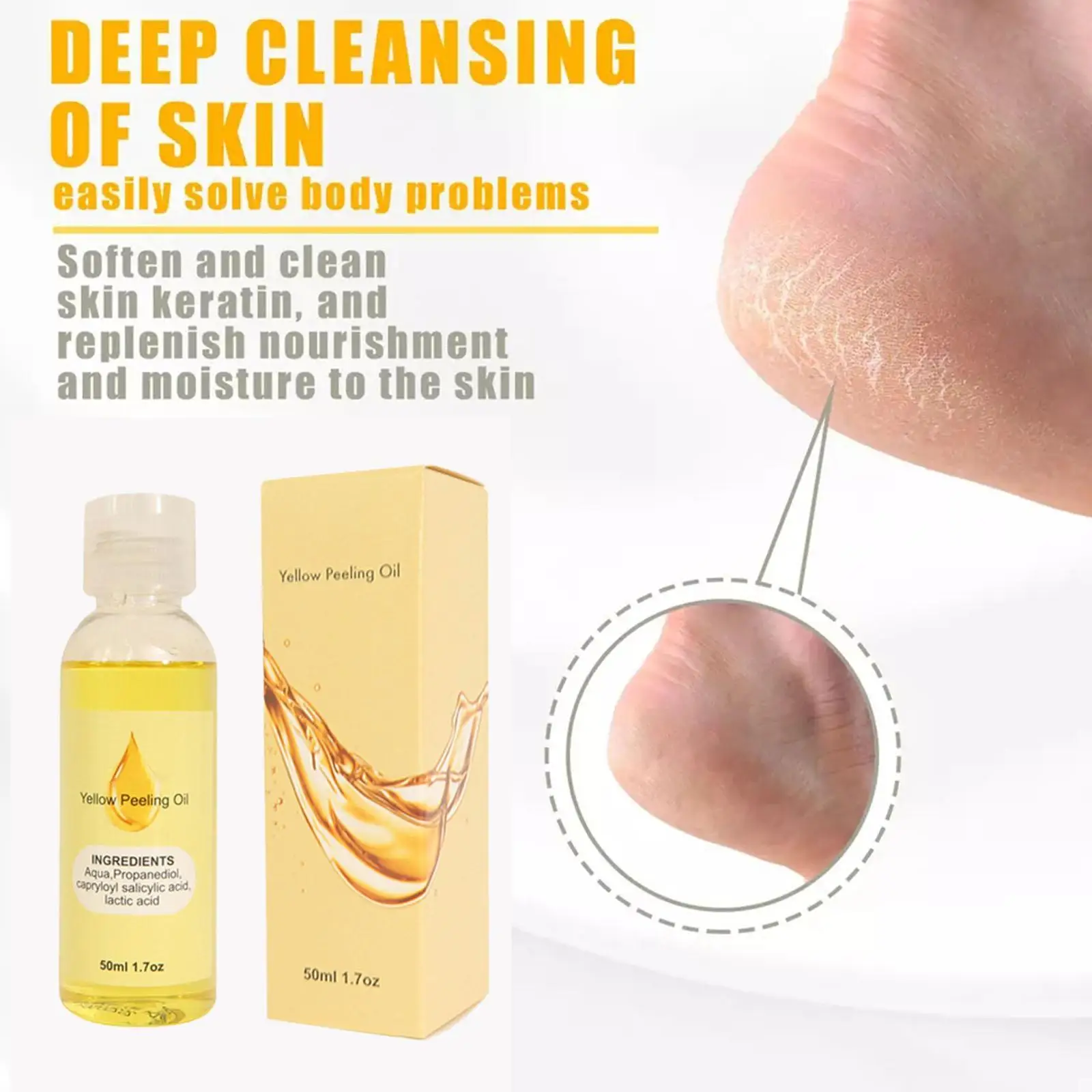 

50/100 мл желтое пилинг масло для тела Отшелушивание сильный осветление локтей коленей рук меланин тонус кожи и отбеливание кожи