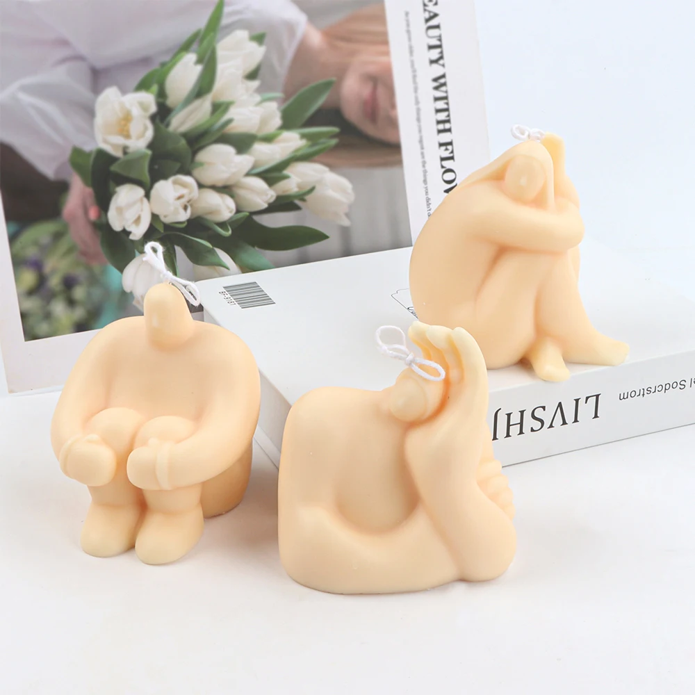 

3D Abstract Body Art Silicone Candle Mold For DIY Aromatherapy Candle Plaster Ornaments Handicrafts Resin Mould Hand Gift Making