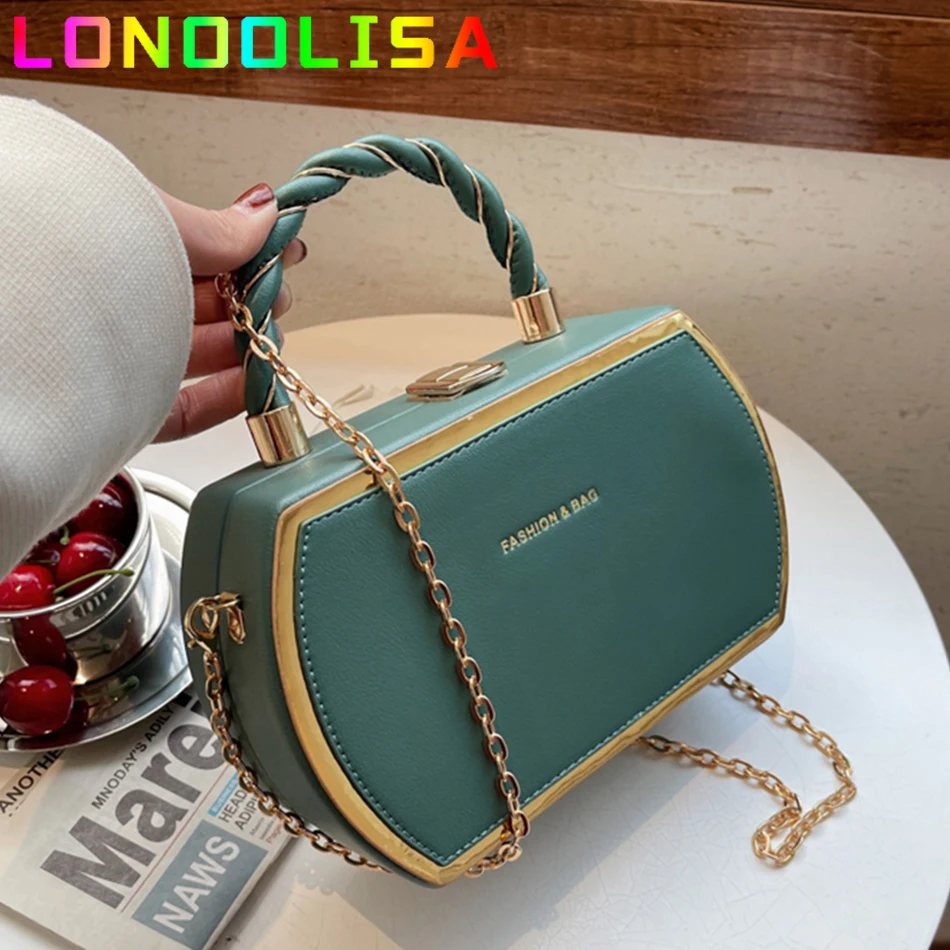 

Box Shape Small Chain Purses and Handbags for Women 2022 Summer Trendy Brand Shoulder Crossbody Bags Green Messenger Sac A Main