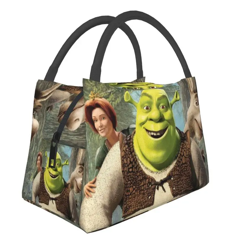 

Shrek Thermal Insulated Lunch Bags Women Animated Comedy Movies Portable Lunch Container Travel Multifunction Meal Food Box