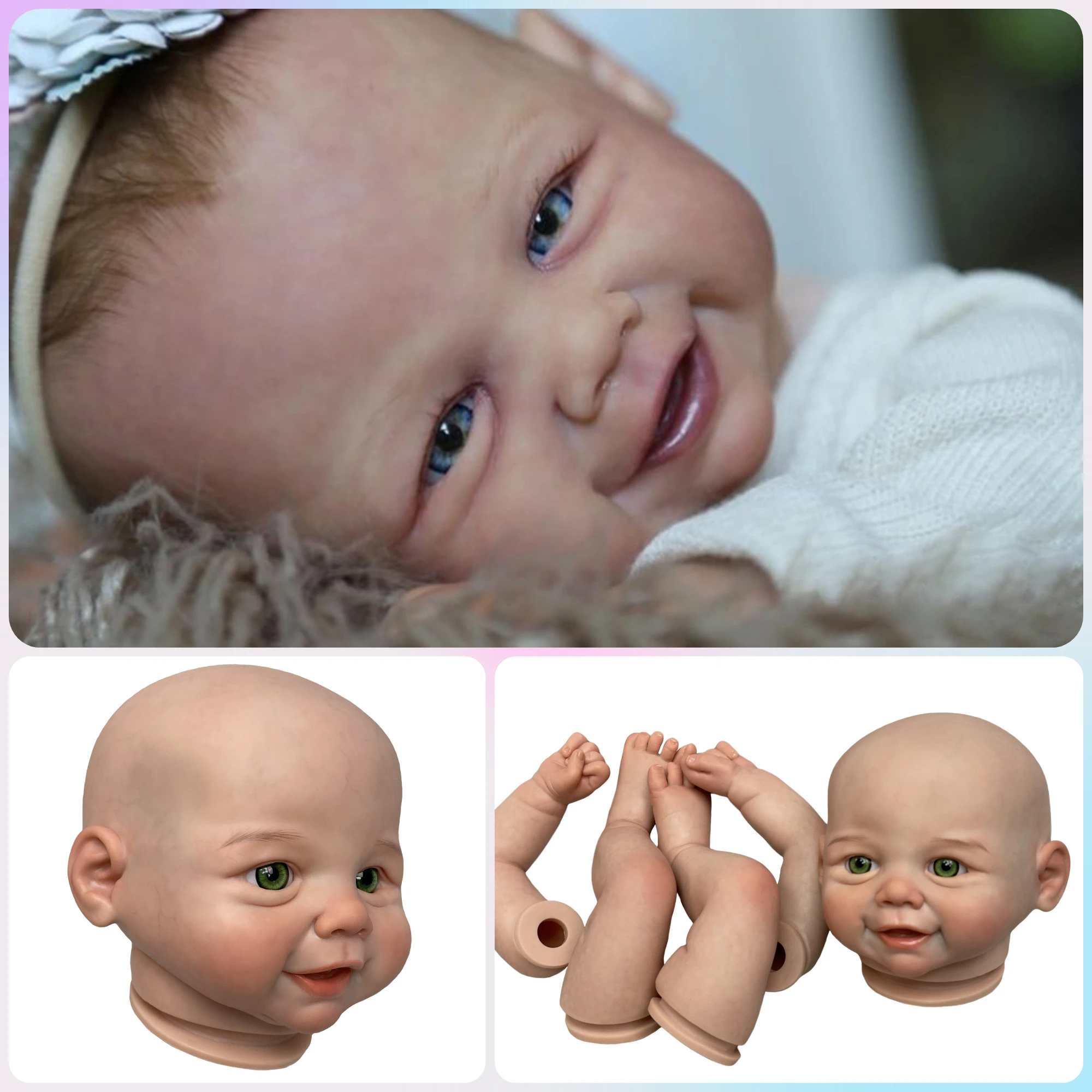 

3D Painted Skin Vivienne Reborn Doll Kits 45cm Unassembled DIY Kit Reborn Handmade Lifelike Bebe Reborn Kits Sin Pintar