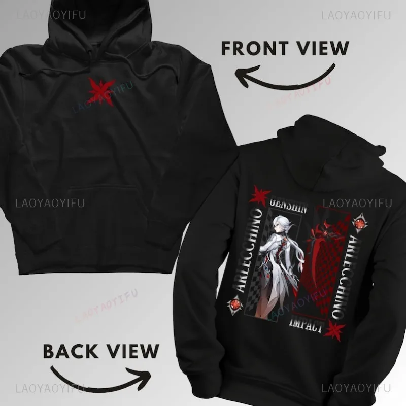 Мужская толстовка с принтом из Genshin Impact Arlecchino