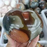 natural ocean stone hand carved heart shaped crystal energy stone