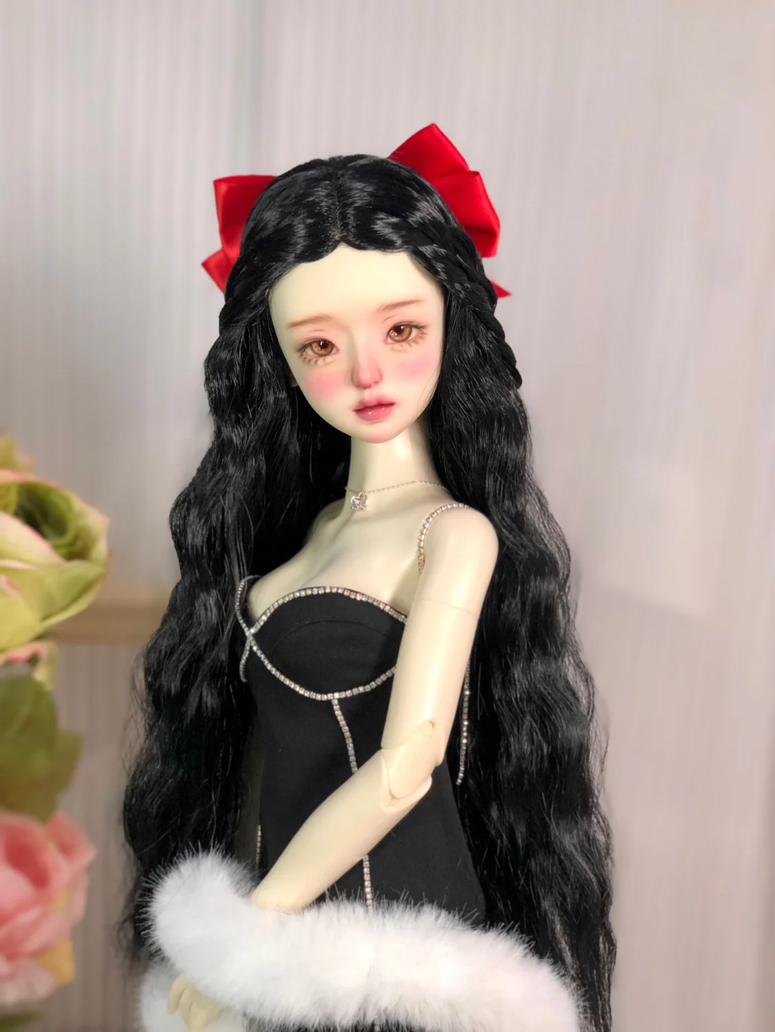 

Парик для шарнирной куклы 1/4, парик для шарнирной куклы MSD YOSD DD, коричневый, золотистый, розовый, плетеная, волнистая, длинный парик, кукла, специальные волосы, многоцветные на выбор