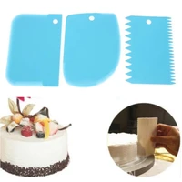 3pcsset plastic cake decorating tools dough icing scrappers kitchen accessaries cake edge smoother kit