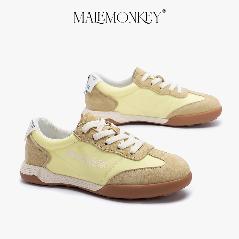 MALEMONEKY Casual Sport Shoes Women Trendy Sneakers 2023 Summer Non-slip Breathable Ladies New Trainers Thick Sole Handmade
