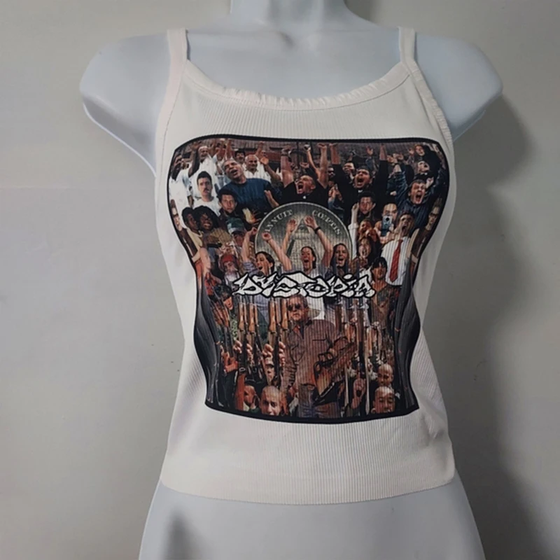 Y2k Повседневный простой женский топ без рукавов с лямкой на шее Элегантный