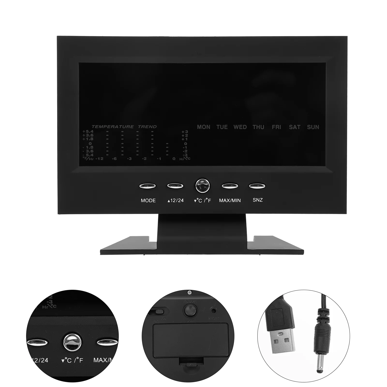 

Clock Alarm Digital Humidity Controlled Voice Day Office Wall Light Color Screen Practical Desk Temperature Night