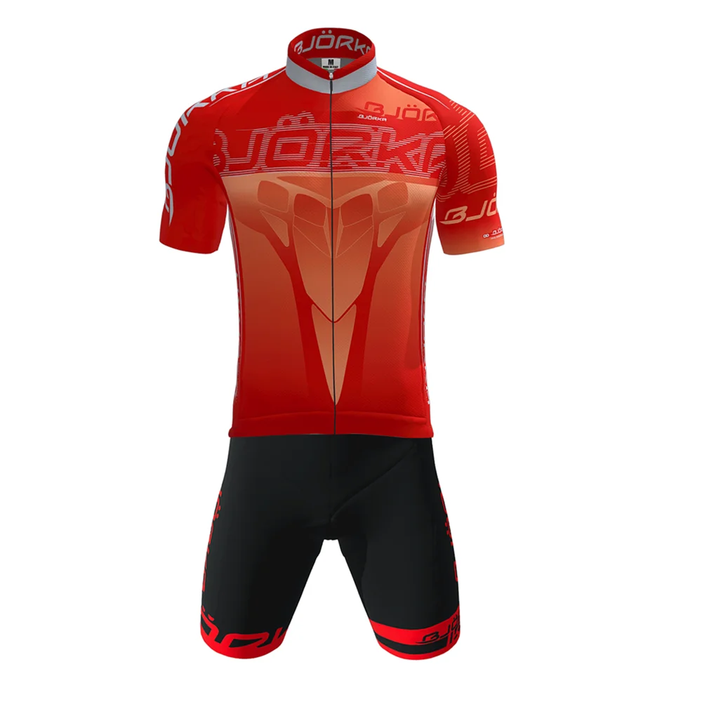 Набор профессиональной велоэкипировки 2022 BJORKA для мужчин, включающий майку с короткими рукавами и шорты с лямками, с гелевым наполнителем, дышащий, летний.