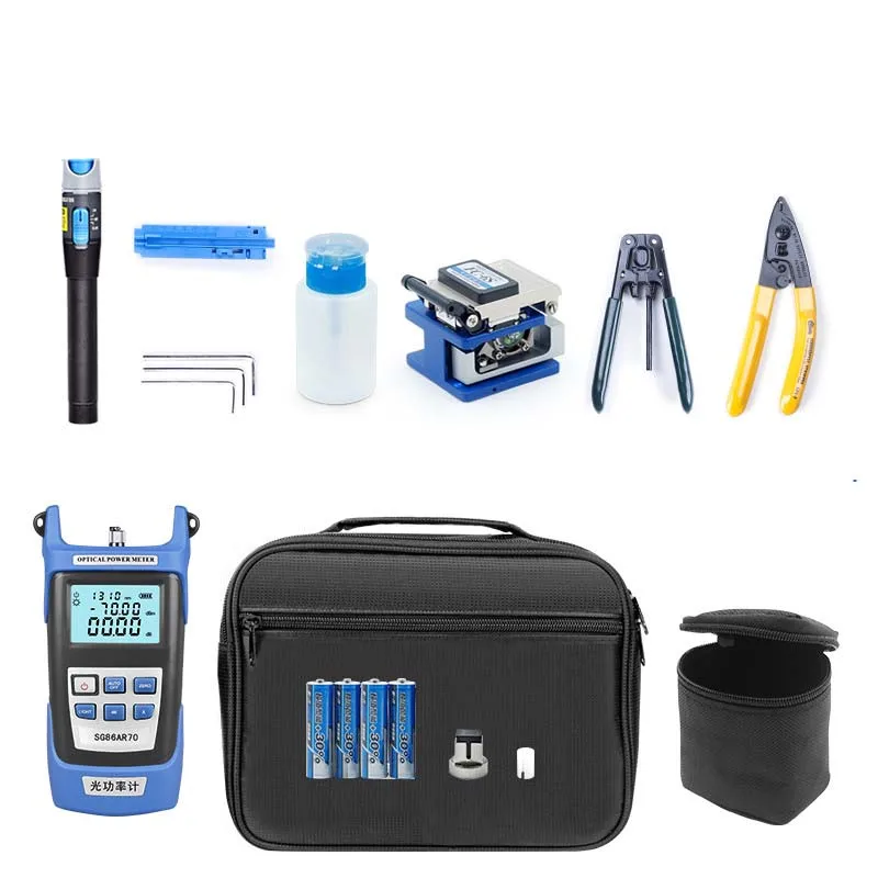 Купи Shenzhen high quality for VFL+Power meter +Fiber cleaver fiber optic splicing FTTH tool kit за 5,233 рублей в магазине AliExpress