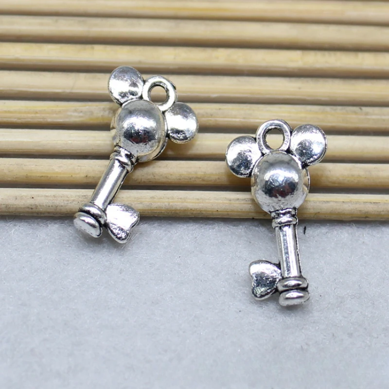 

50PCS Disney Cartoon Mickey Head Key DIY Vintage Alloy Necklace Bracelet Pendant Handmade Alloy Jewelry Accessories Material