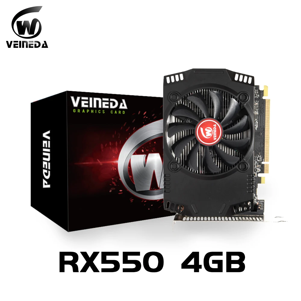 VEINEDA-tarjeta gráfica Original RX 550, 4GB, GPU GDDR5, PC, ordenador de escritorio, mapa de juegos PCI-E X16 para AMD Radeon RX550, 4GB