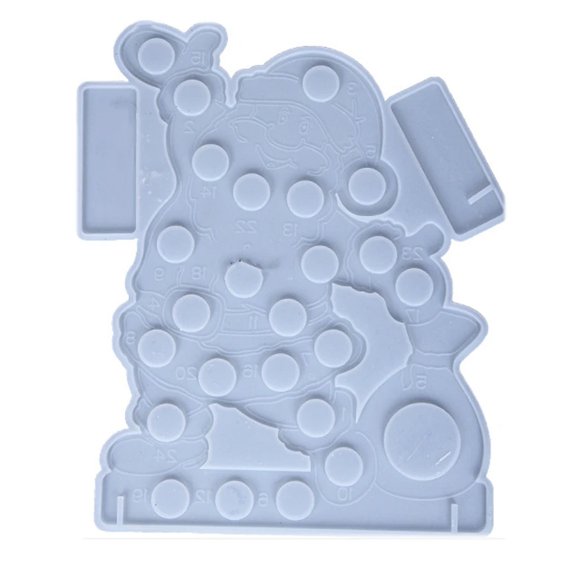 

Большая Рождественская форма из смолы с обратным отсчетом в виде Санта-Клауса, силиконовая форма для украшения Санта-Клауса в течение 24 дне...