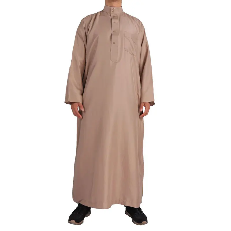 Fashion Mens Muslim Robes Arab Islamic Clothing Eid Men Jubba Thobe Abaya Abayas Saudi Arabia Jalabiyat Ramadan Islam Dress