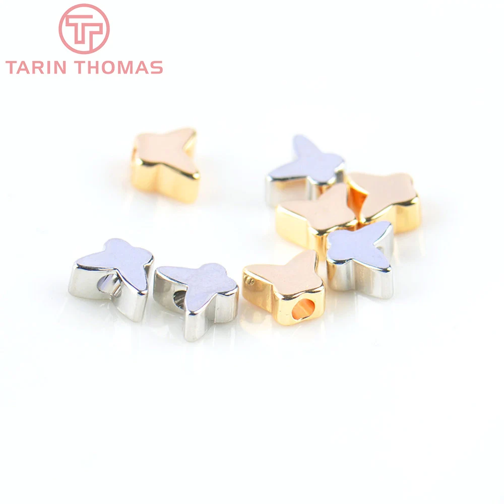 20 шт. латунные бусины-бабочки с покрытием 24-каратным золотом 6 Х5 мм | Украшения и