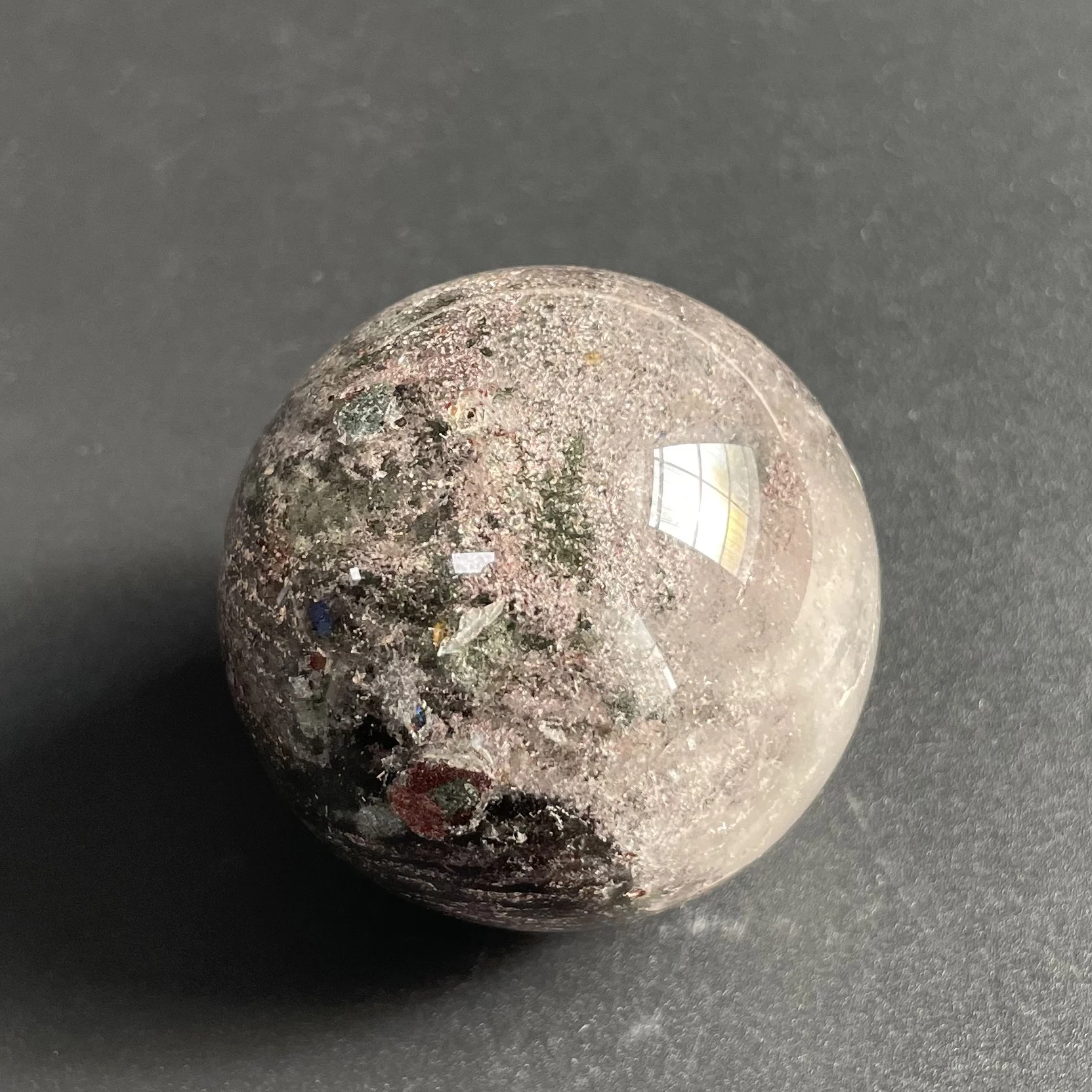 156 г натуральный хрустальный шар зеленая фантомная Сфера камень для украшения