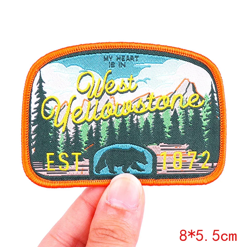 Outdoor Travel Patch Mountain Patches On Clothes Sew On Patches For Clothing Applique On Fabric Nature Adventure Badge Stickers images - 6