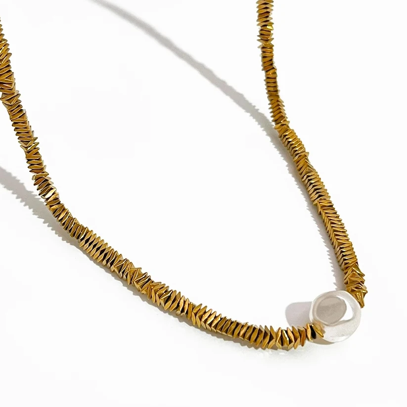 Peri'sBox новое ожерелье ручной работы с золотыми бусинами из гематита имитацией