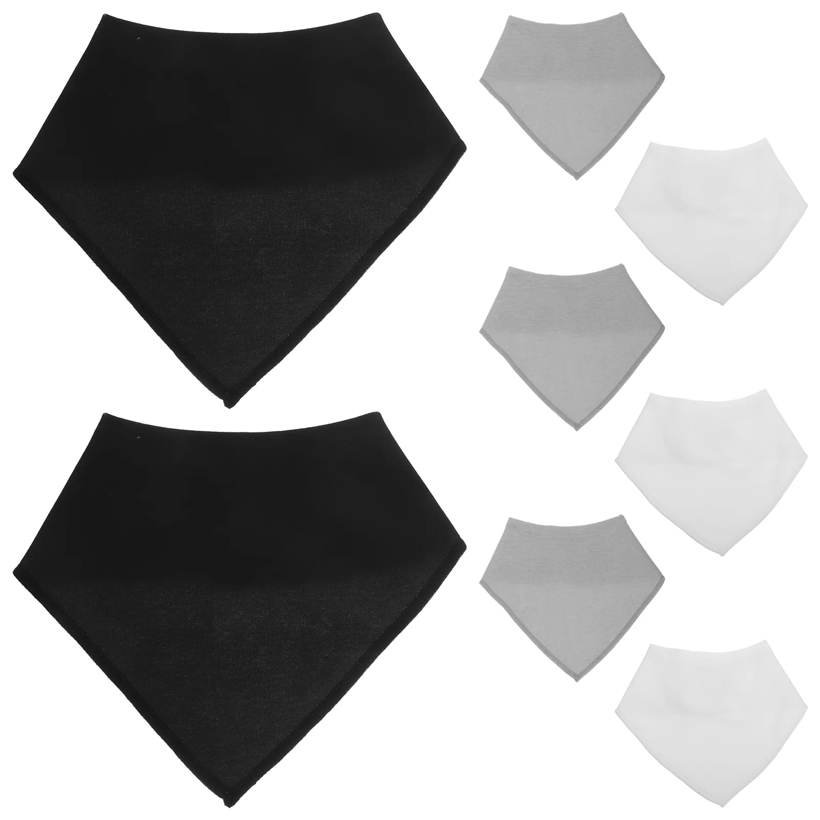 

8Pcs Bandana Super Absorbent Drool Bibs Feeding Bibs Triangle Saliva Towel for Newborns Toddlers ( White Grey Black )