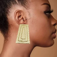 big dangle earring geometric hoop earrings for women square metal exaggerated drop earrings party jewelry punk girl gift