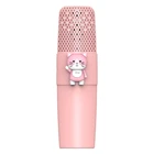 Детский мини-микрофон с рисунком из мультфильма K9, портативный микрофон для караоке, Bluetooth-микрофон розового цвета