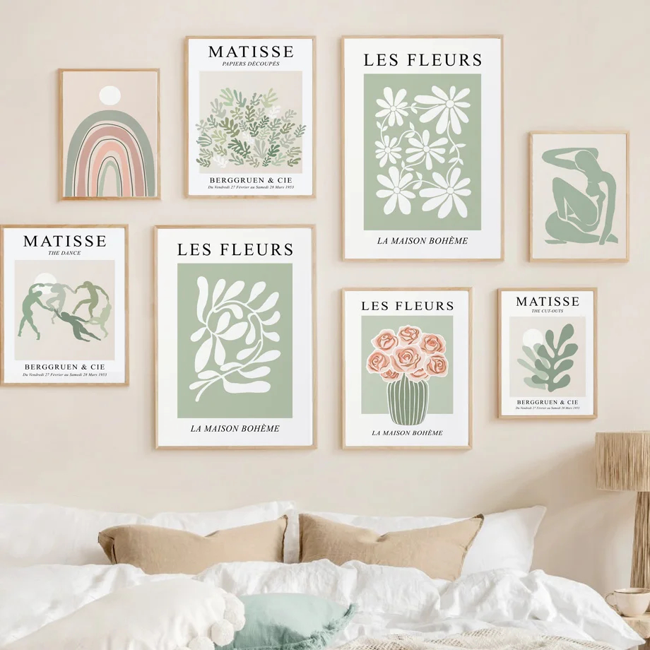 

Abstract Matisse Cutout Colors Boho Rainbow Flowers Wall Art Canvas Painting Posters And Prints Wall Pictures For Bedroom Decor