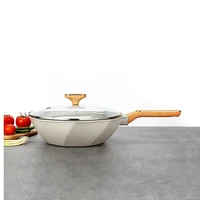 2022 hot selling induction marble coating nonstick aluminum wok 32cm