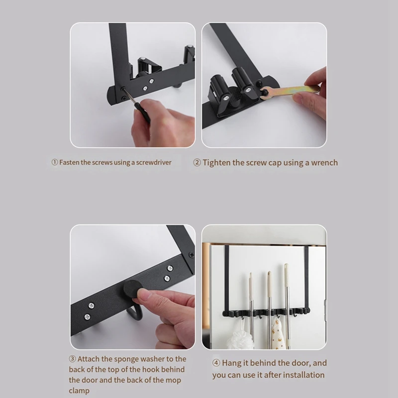 Держатель для метлы на дверь держатель и швабры с 2 крючками вешалка органайзер