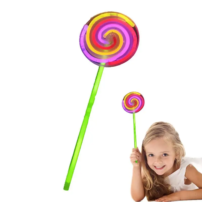 

Light Up Lollipop Wand Lollipop Glow Sticks Princess Fairy Wand Spinner Halloween Party Favor Birthday Gift Dress Decoration