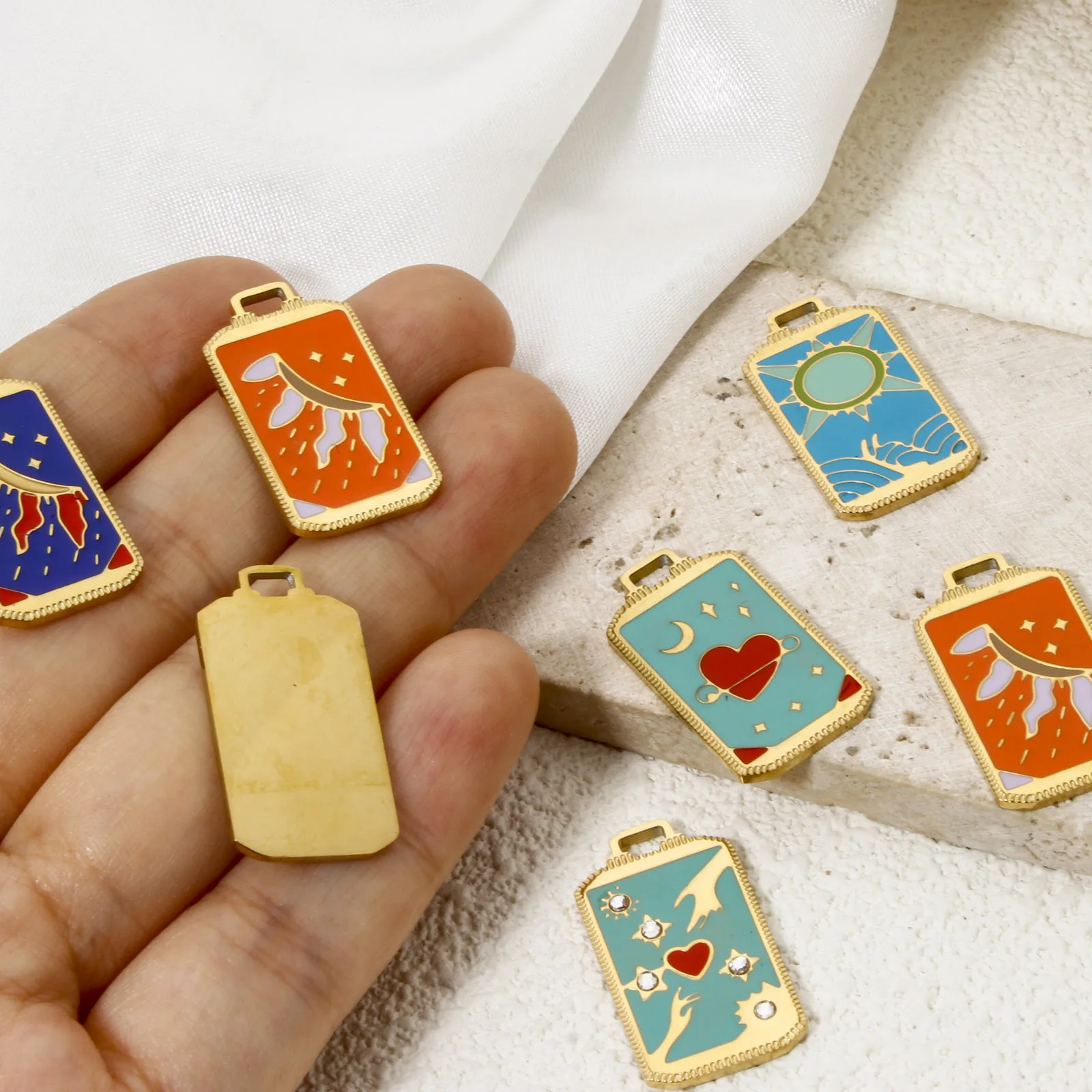 1 шт. новые серьги-подвески из нержавеющей стали 304 Tarot Sun 18-каратное настоящее