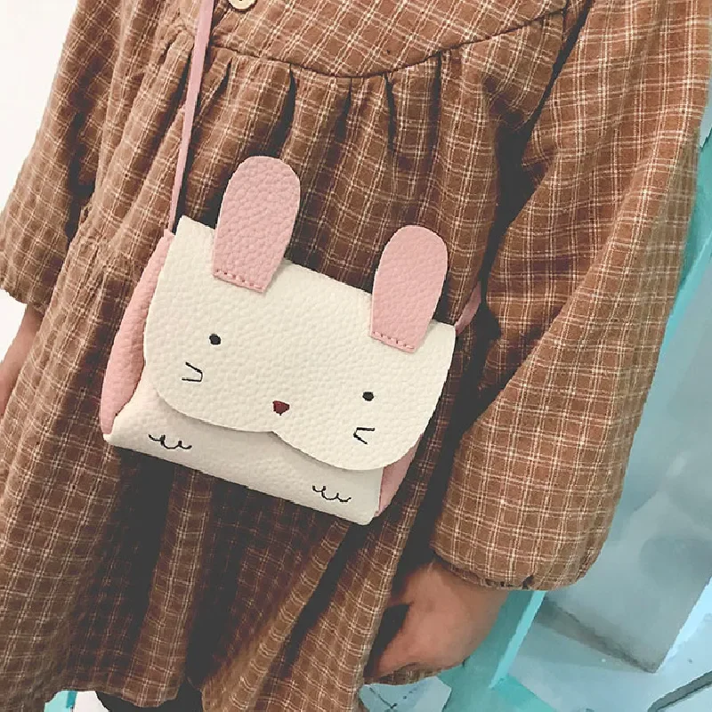 Kids Girl Bunny Shoulder Bag Cute Animal Storage Crossbody Messenger Bags Handbag Kids Gifts