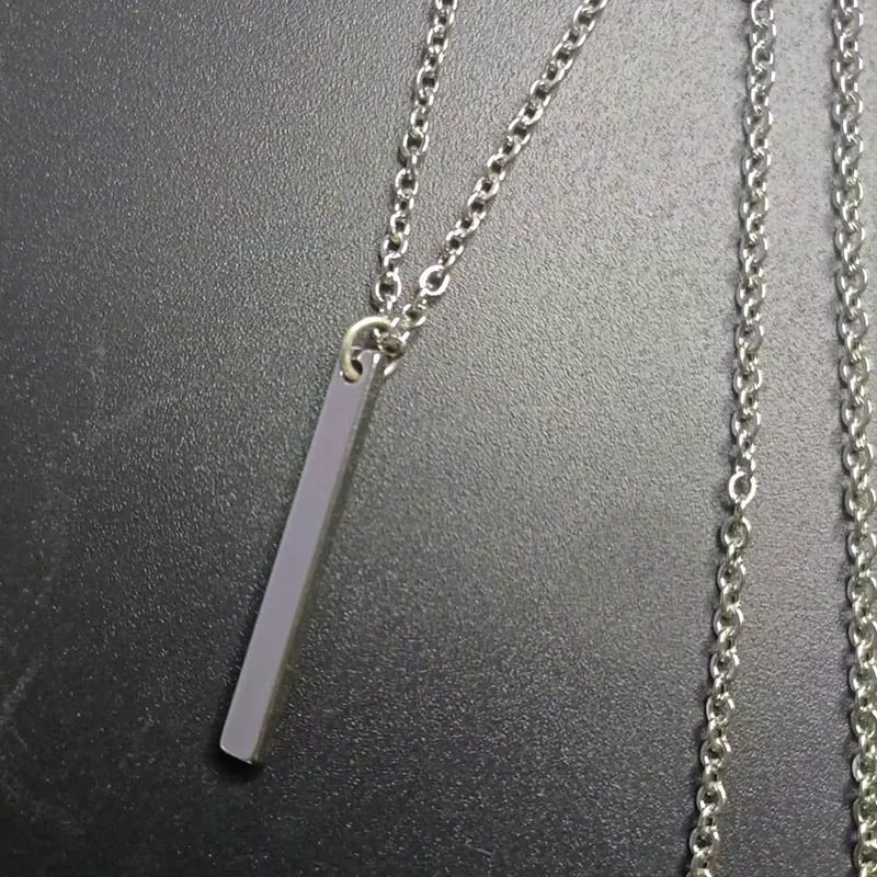 

Europe and the United States Foreign Trade Hot Sale Simple New Geometric Rectangular Metal Bar Tassel Chain Necklace