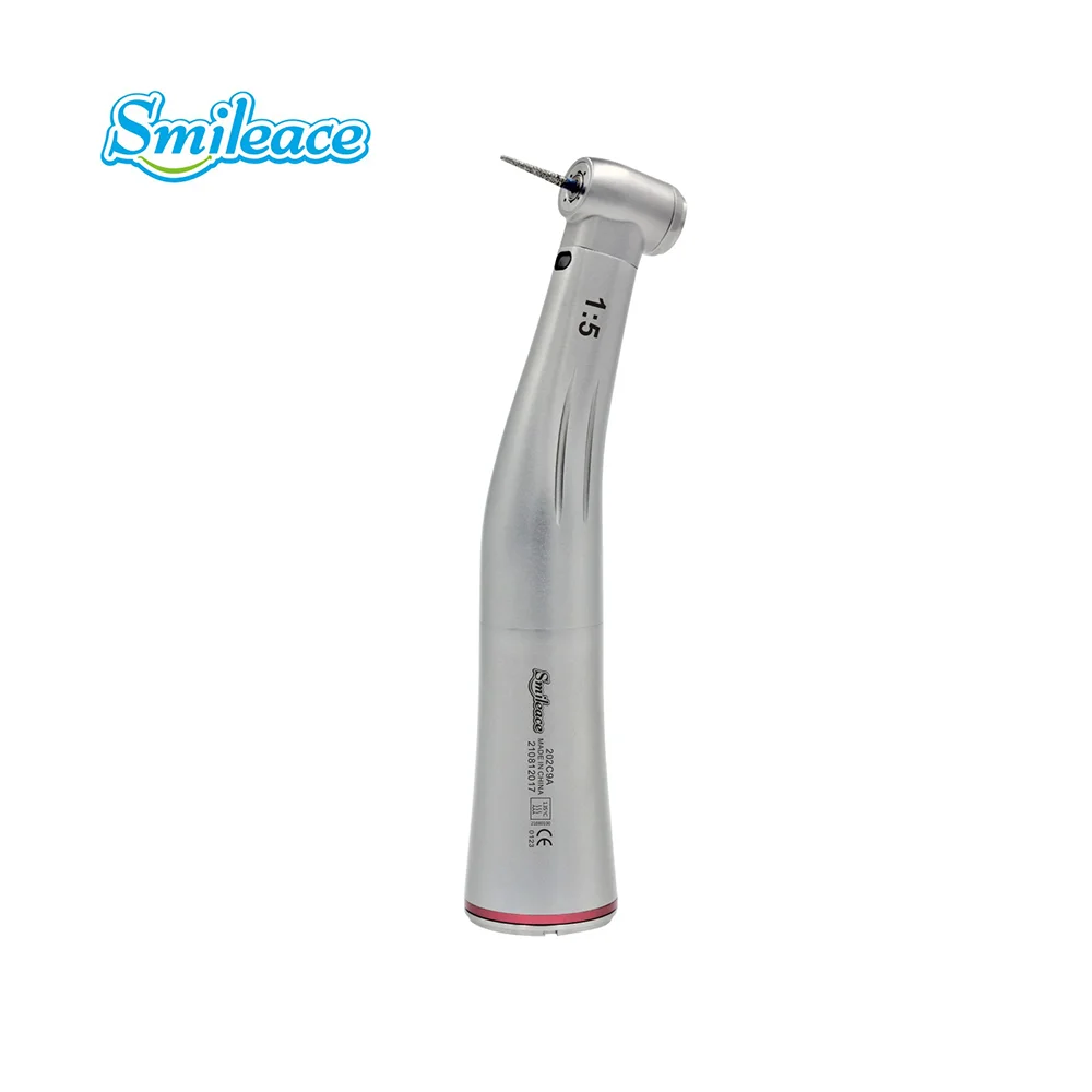 Dental 1:5 Fiber Optic Handpiece Increasing Contra Angle Internal Water Spray Low Speed Surgical Handpiece For Lab Dentist