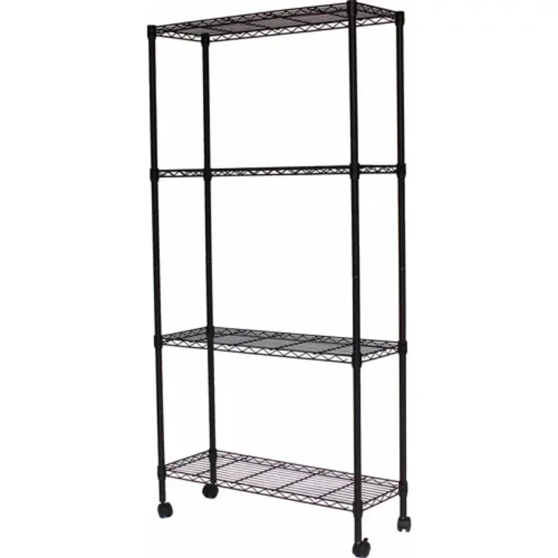 

36"W x 14"D x 54"H Mobile Shelving Unit, 130-800 lb Capacity, Black