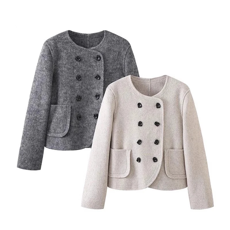 Официальный флагманский магазин Qin Ainos 2024 зимняя двусторонняя шерстяная куртка